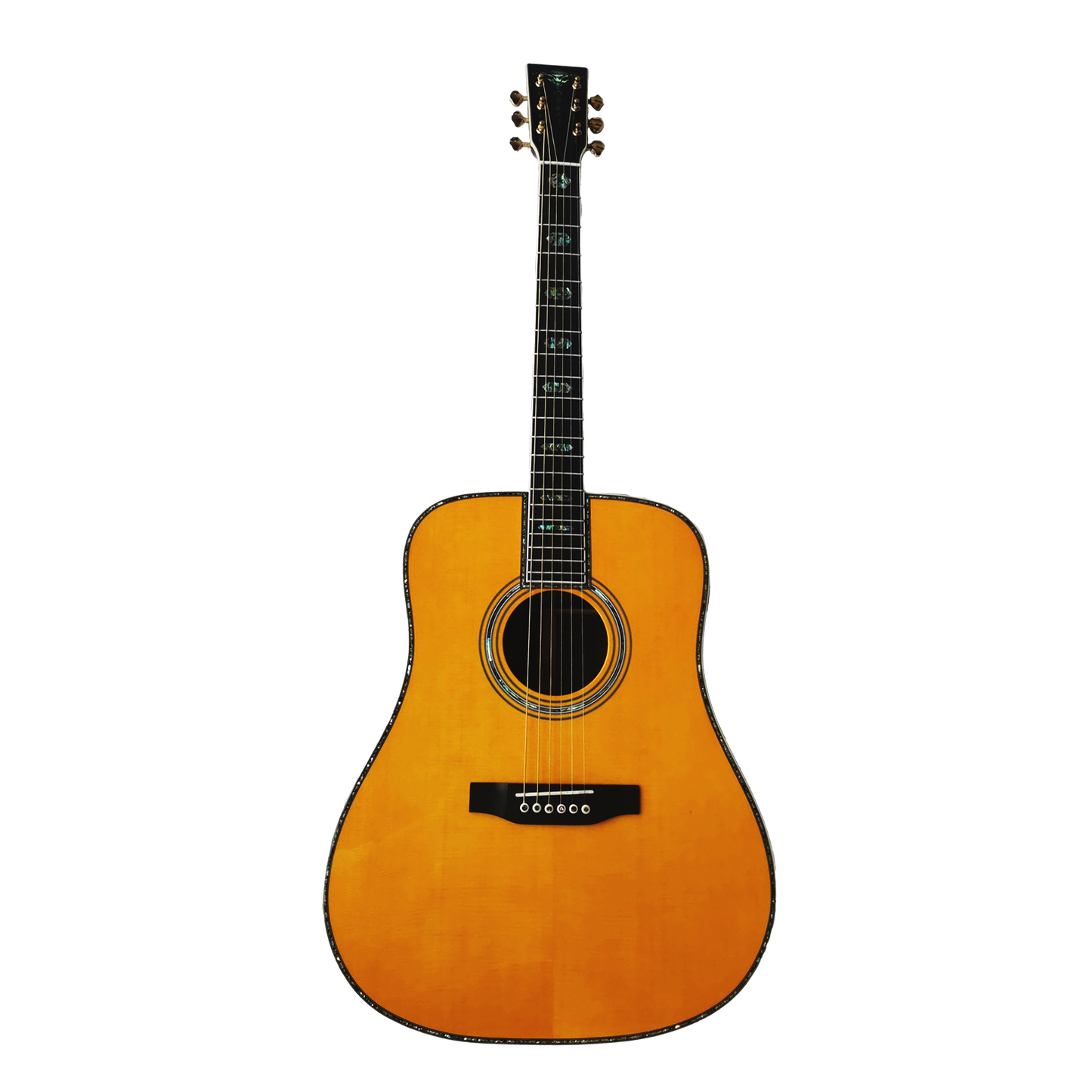 Vollmassive Vintage Byron Akustik-Elektro-Dreadnought-Gitarre