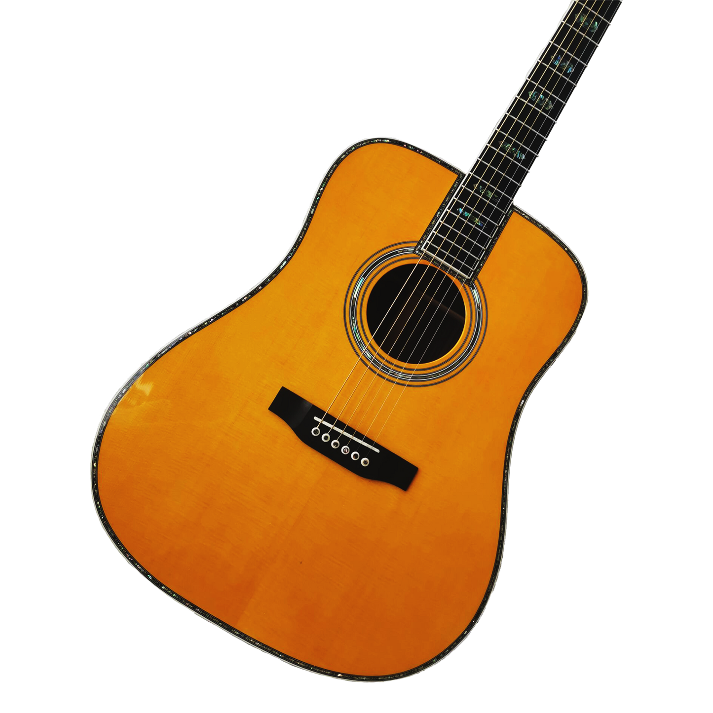Vollmassive Vintage Byron Akustik-Elektro-Dreadnought-Gitarre