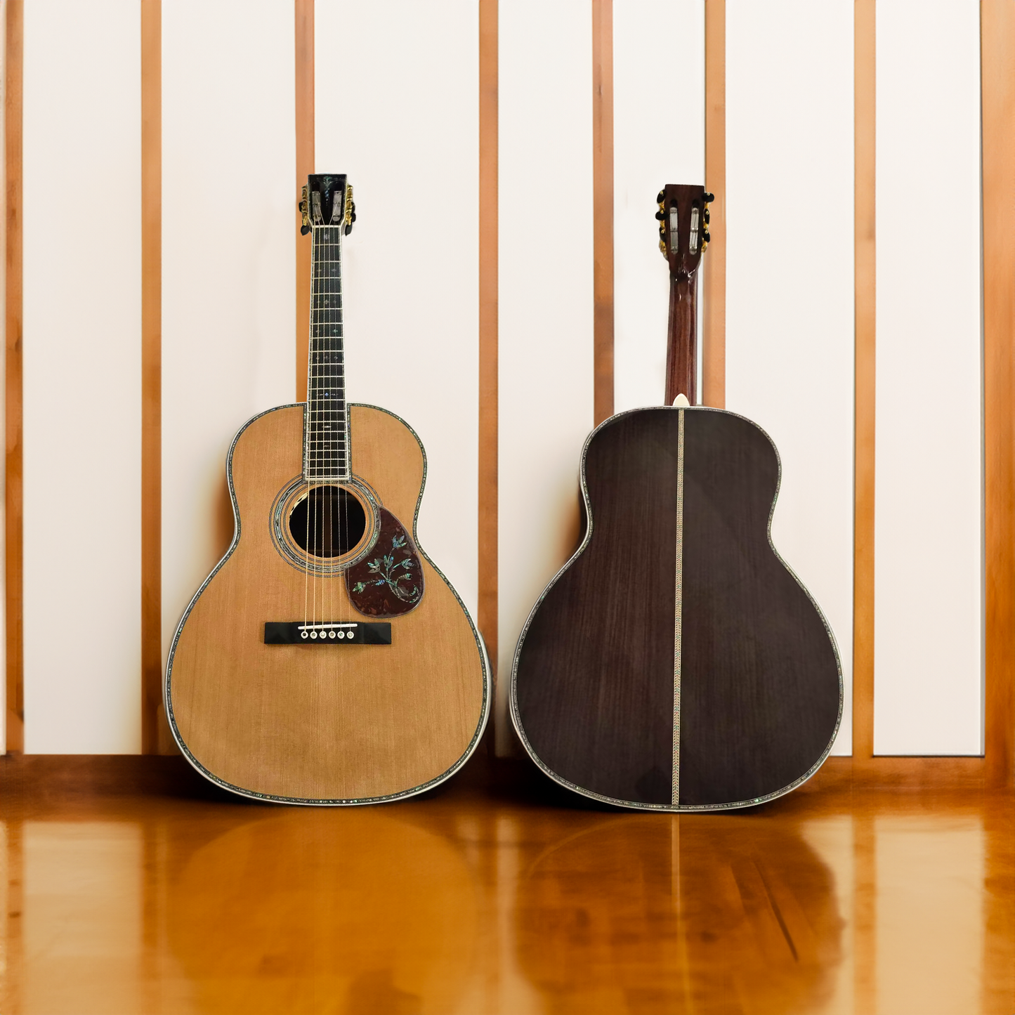 die Sid Cedar komplett aus Zedernholz gefertigte OOO-Folk-Gitarre