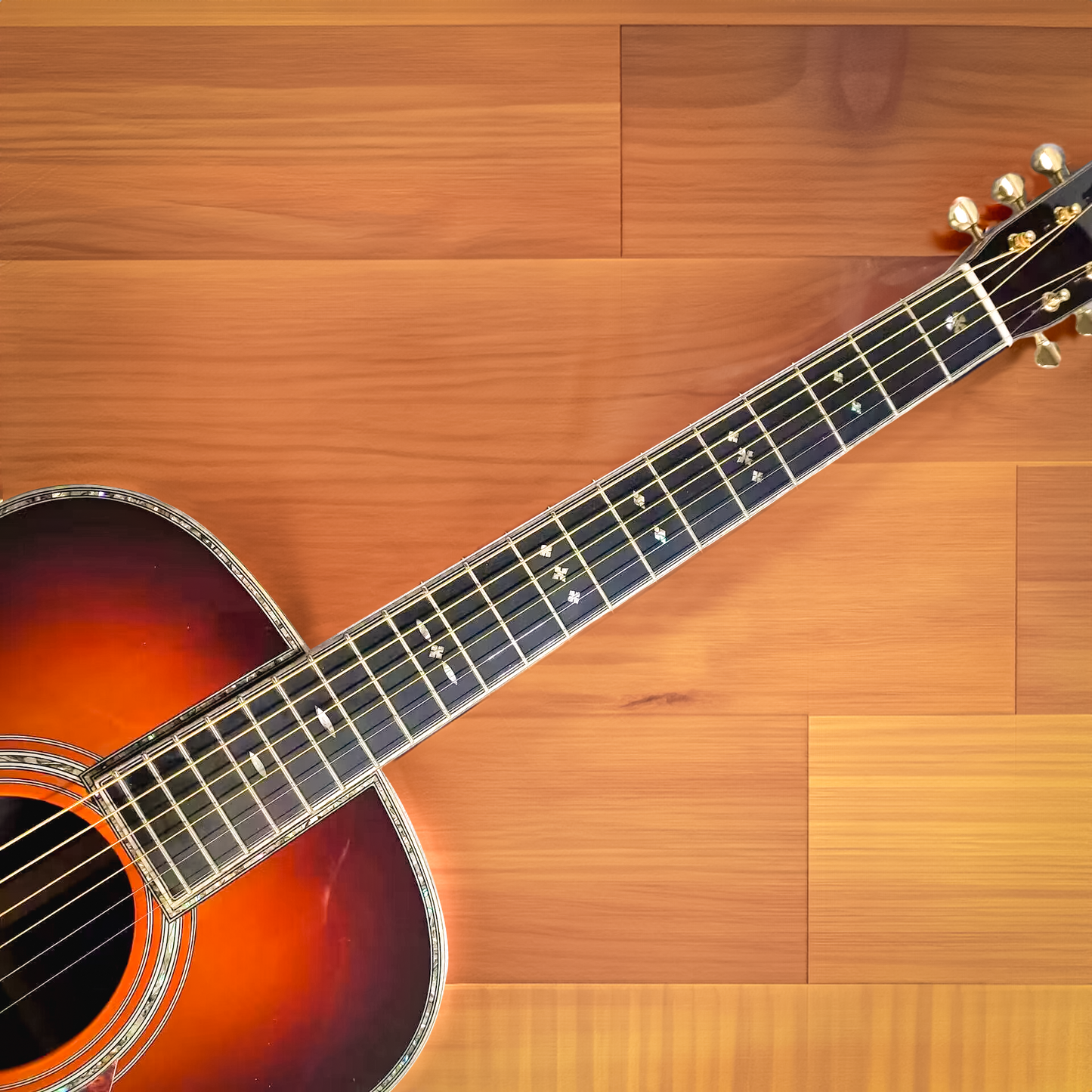 Dunkelbraune Burst OM Custom Akustik-E-Gitarre Byron