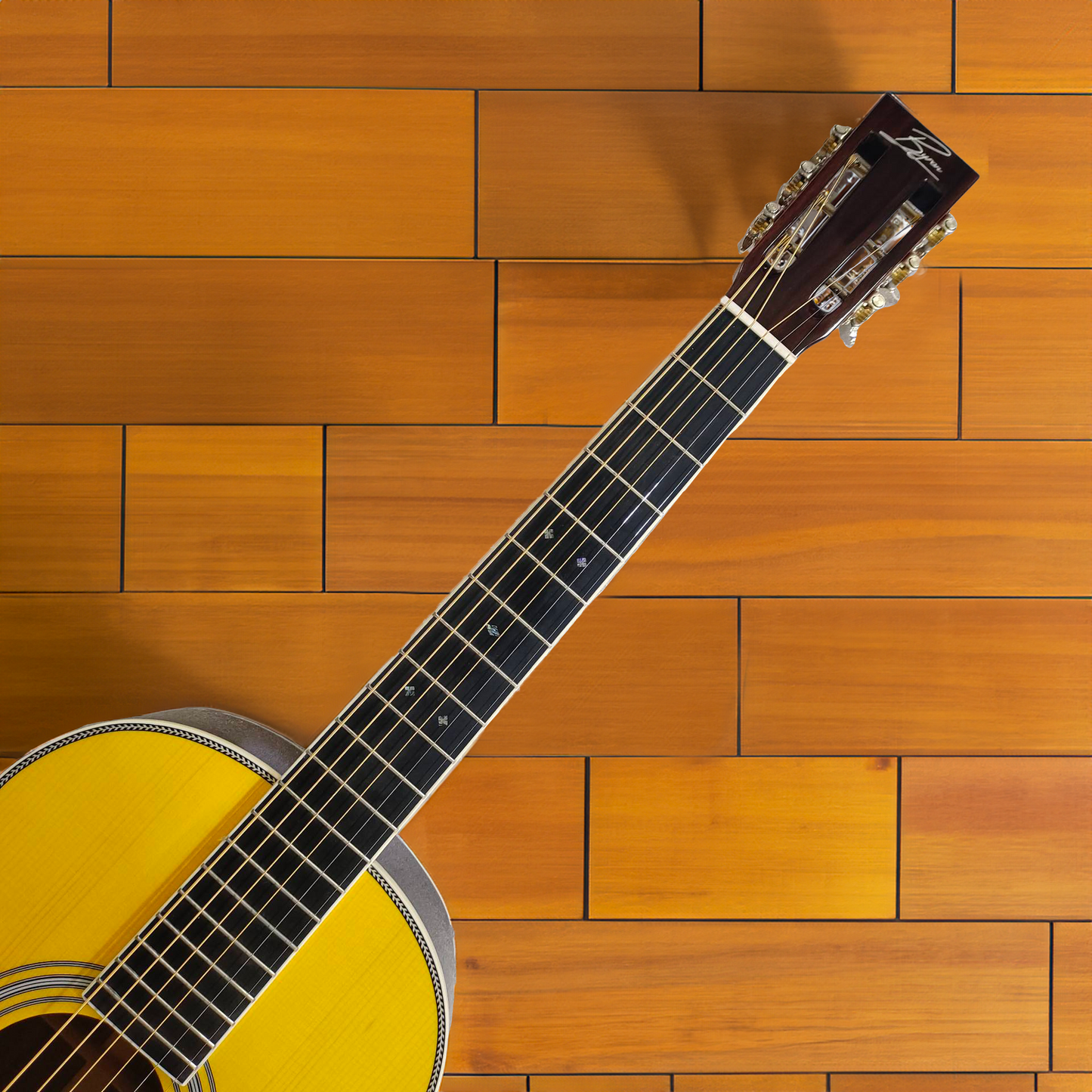 BY-28VS-48 Premium parlor guitar vintage gloss finish 48mm wide neck guitar