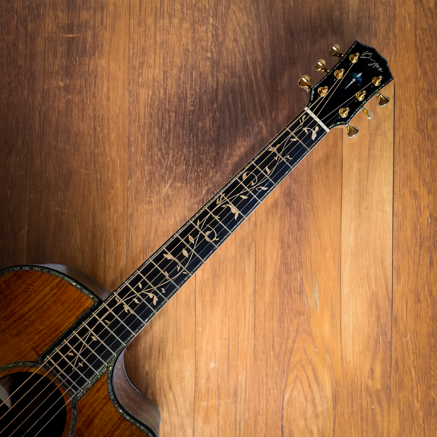 GA 40" Natürliche Massive Koa AAA Single Cut Akustik-E-Gitarre