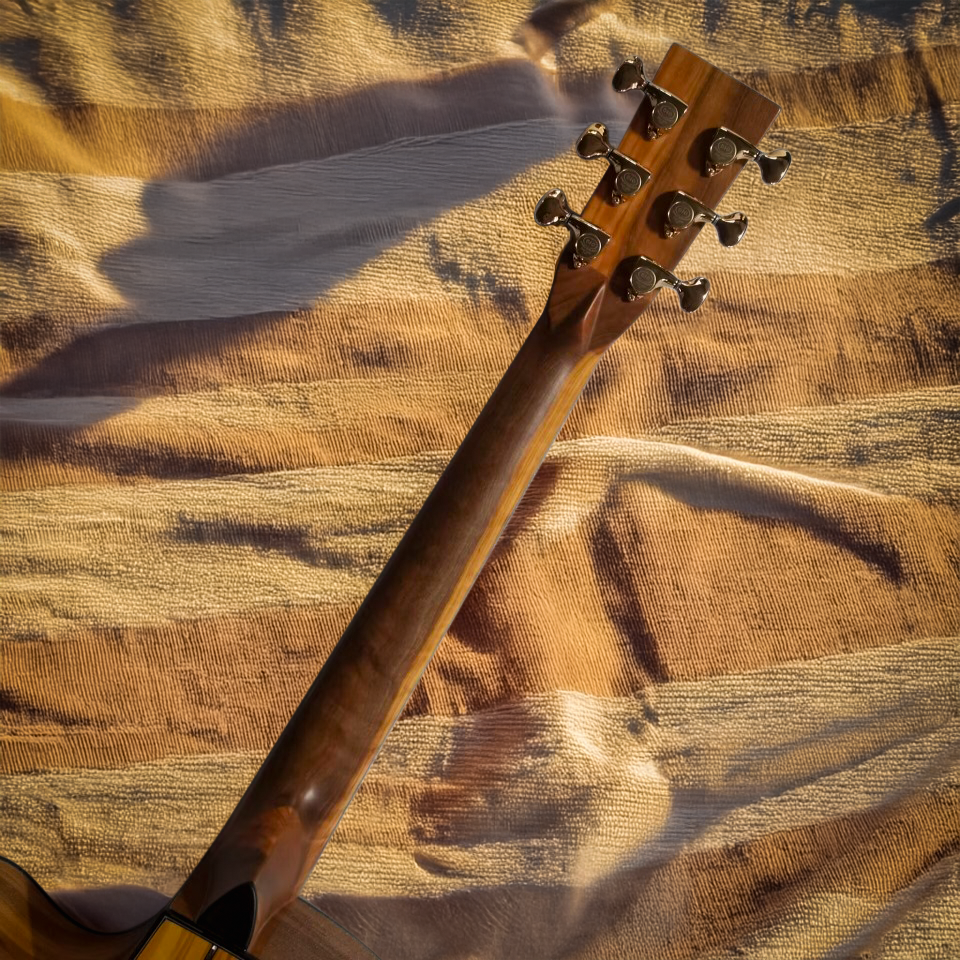 Byron Dreadnought Full-Size Olive Wood Guitar with Armrest & Leg Rest