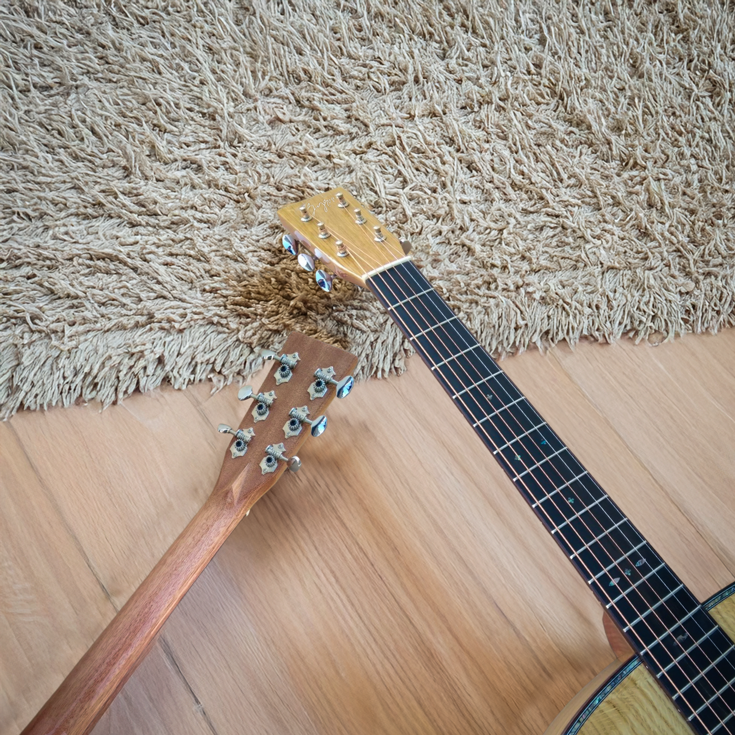 Byron Handmade All-Solid Oak Wood 41" Dreadnought Folk Guitar