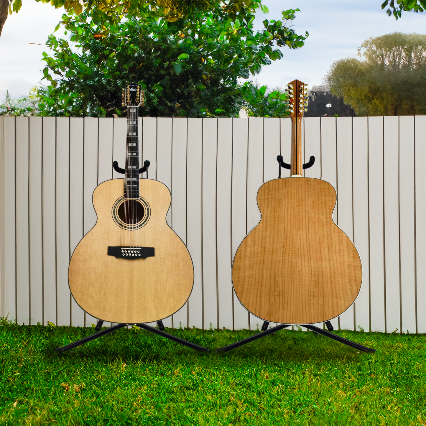 Byron Custom Jumbo 12-String Guitar flame maple wood