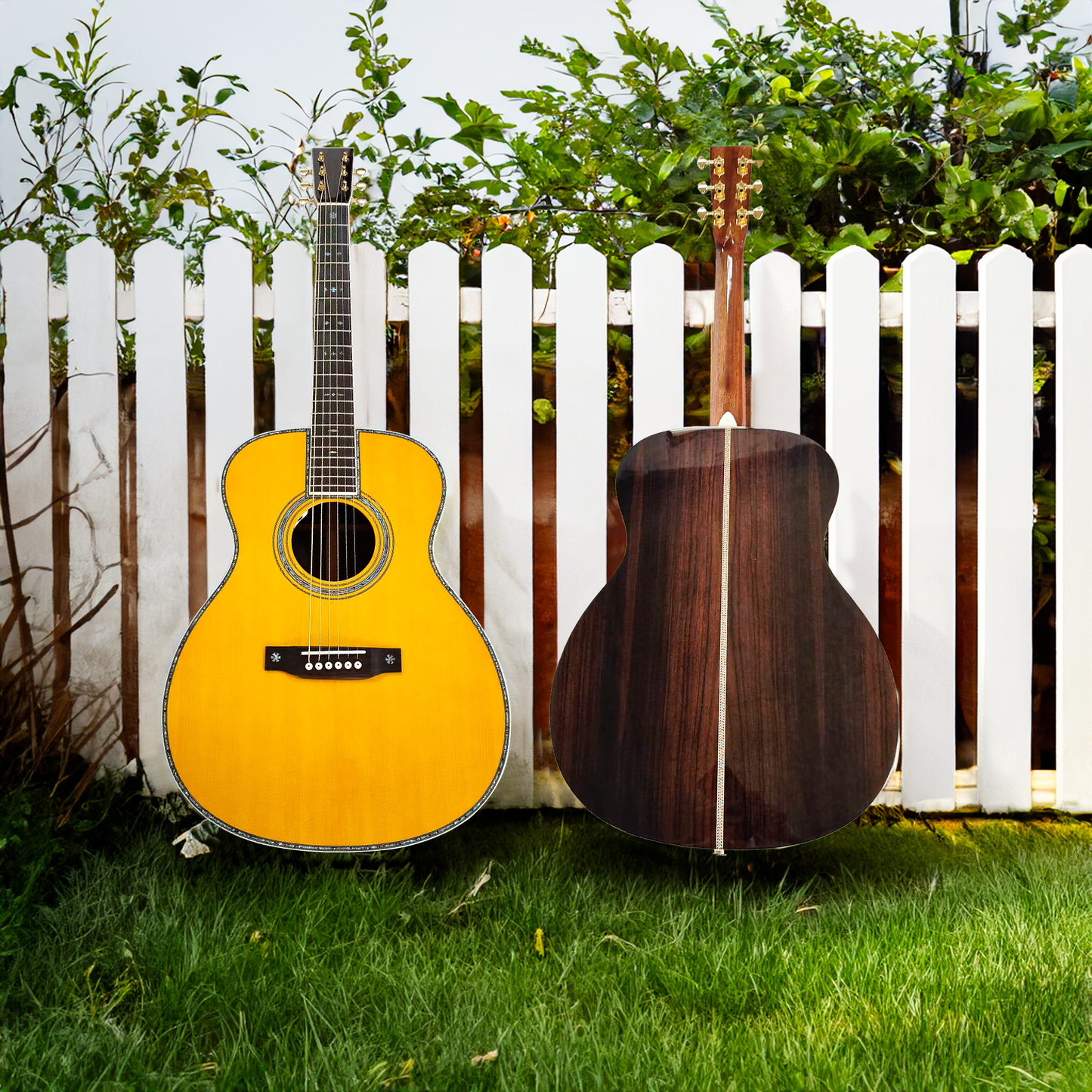 000-14 Bünde, Glanz OM42 Stil Folk-Gitarre Schallloch Tonabnehmer BY-OM-42V