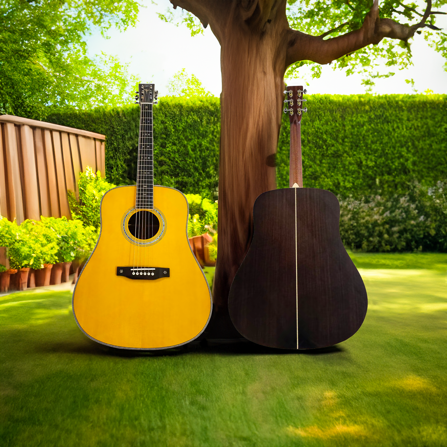 Die Vintage Byron individuell gestaltete D42-Stil Akustikgitarre AAA aus massivem Holz