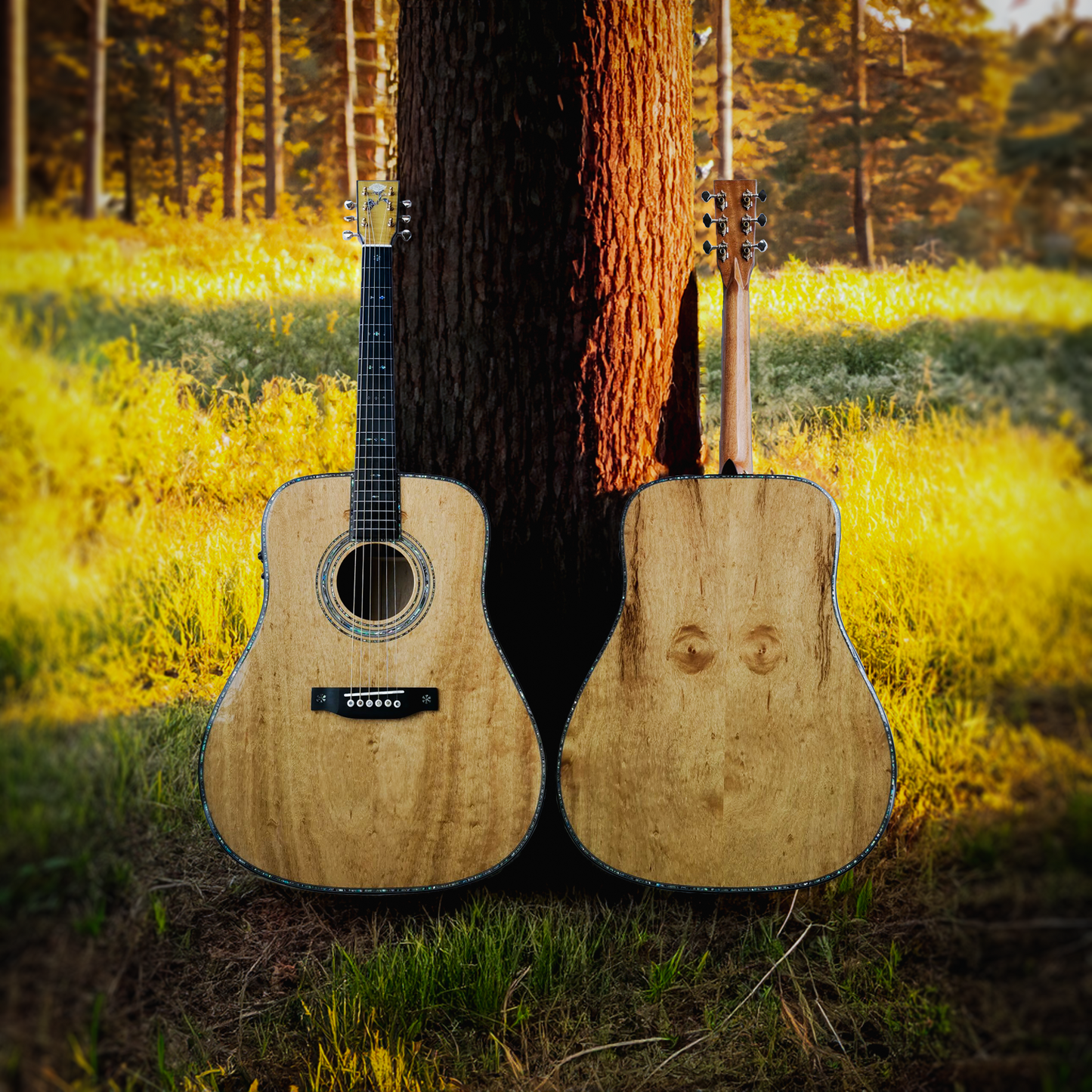Die Gold Phoebe – handgefertigte, vollmassive Vintage Dreadnought Gitarre aus der Byron Custom Shop-Reihe