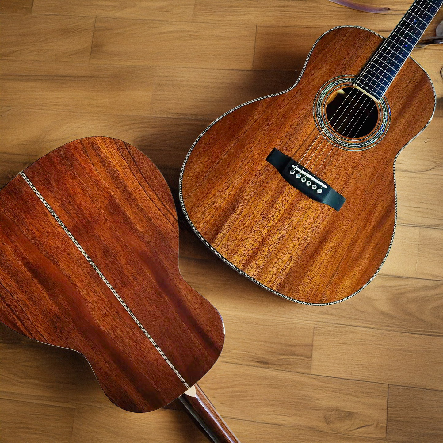 Die Mahagoni-Holz 000 12-Bund Akustik-E-Gitarre – komplett massiv aus honduranischem Holz