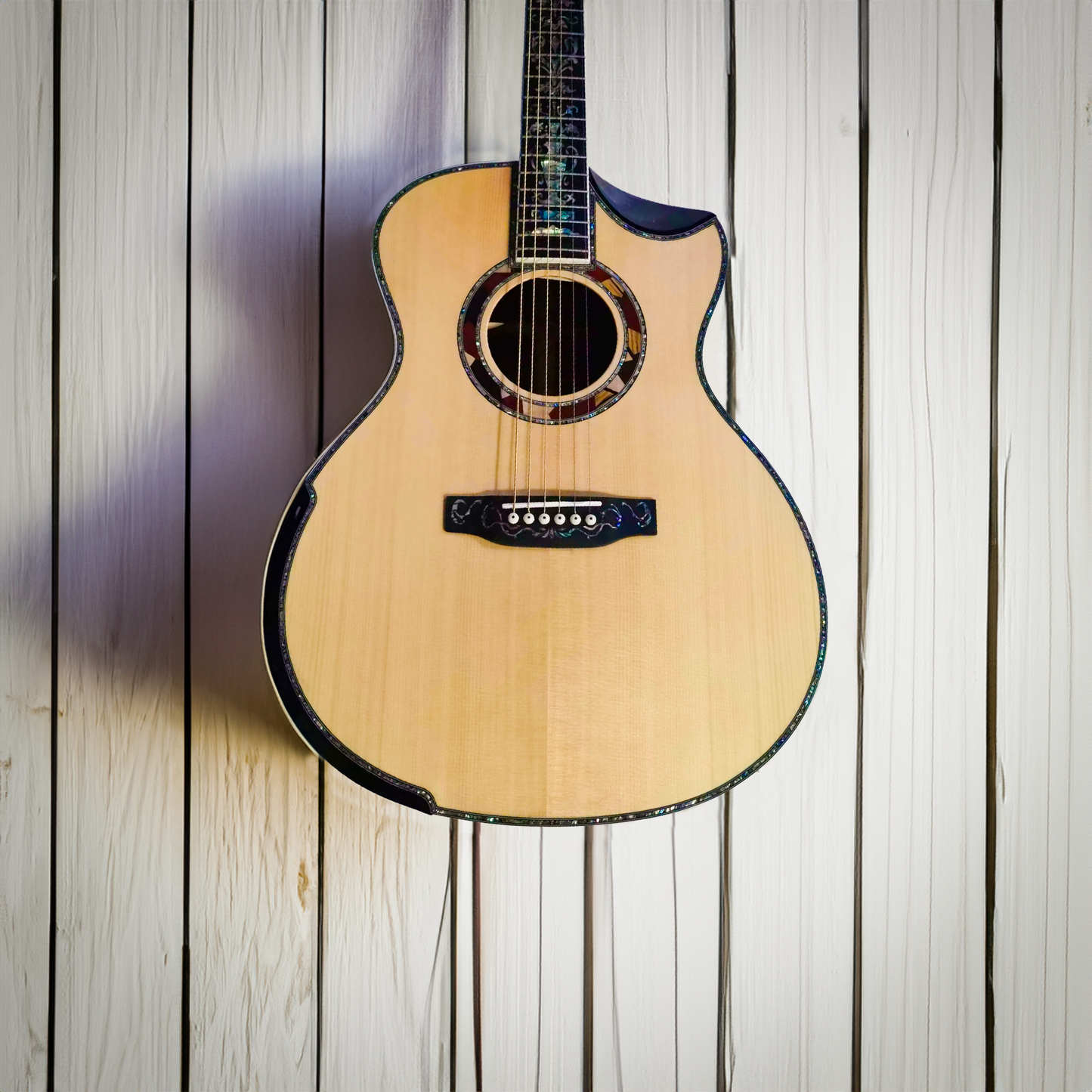 Byron Custom Folk scoop Cutaway Armrest Guitar, dreadnought full size