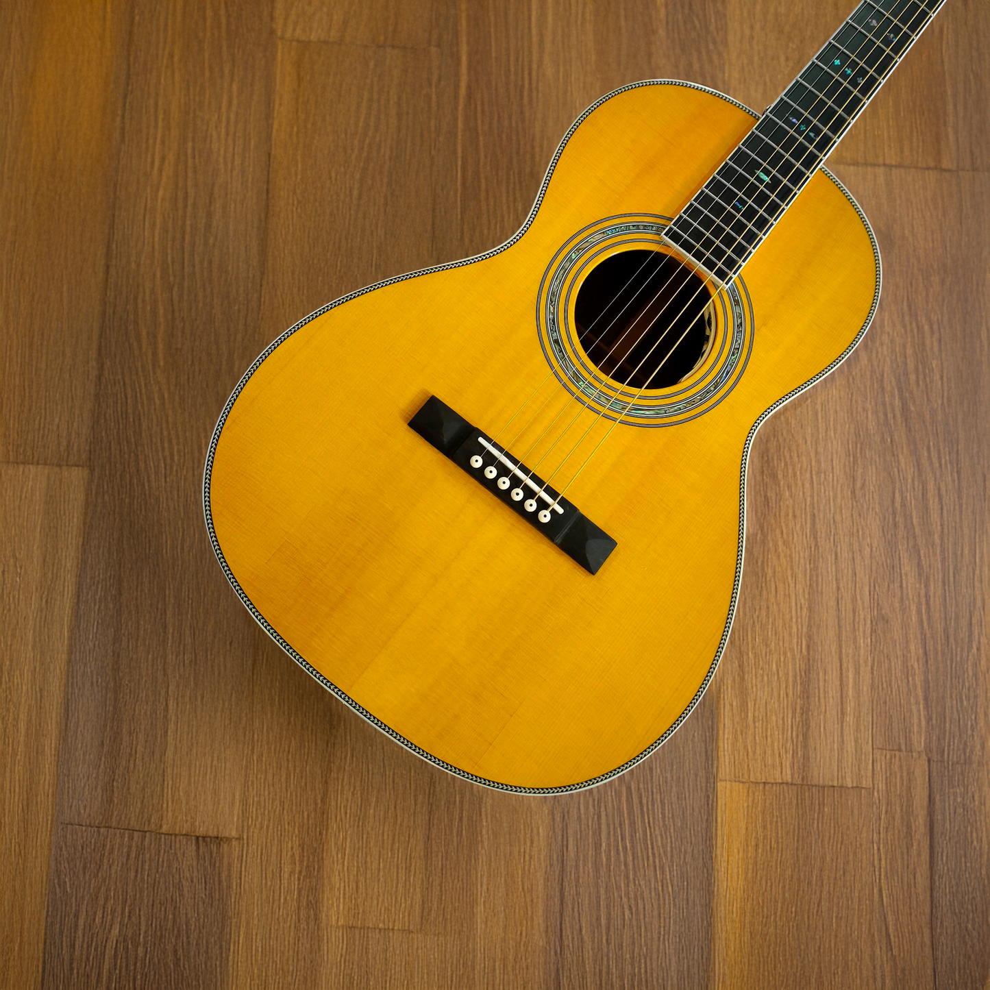Byron BY-O28S-LH Left-Handed Parlor Acoustic-Electric Guitar