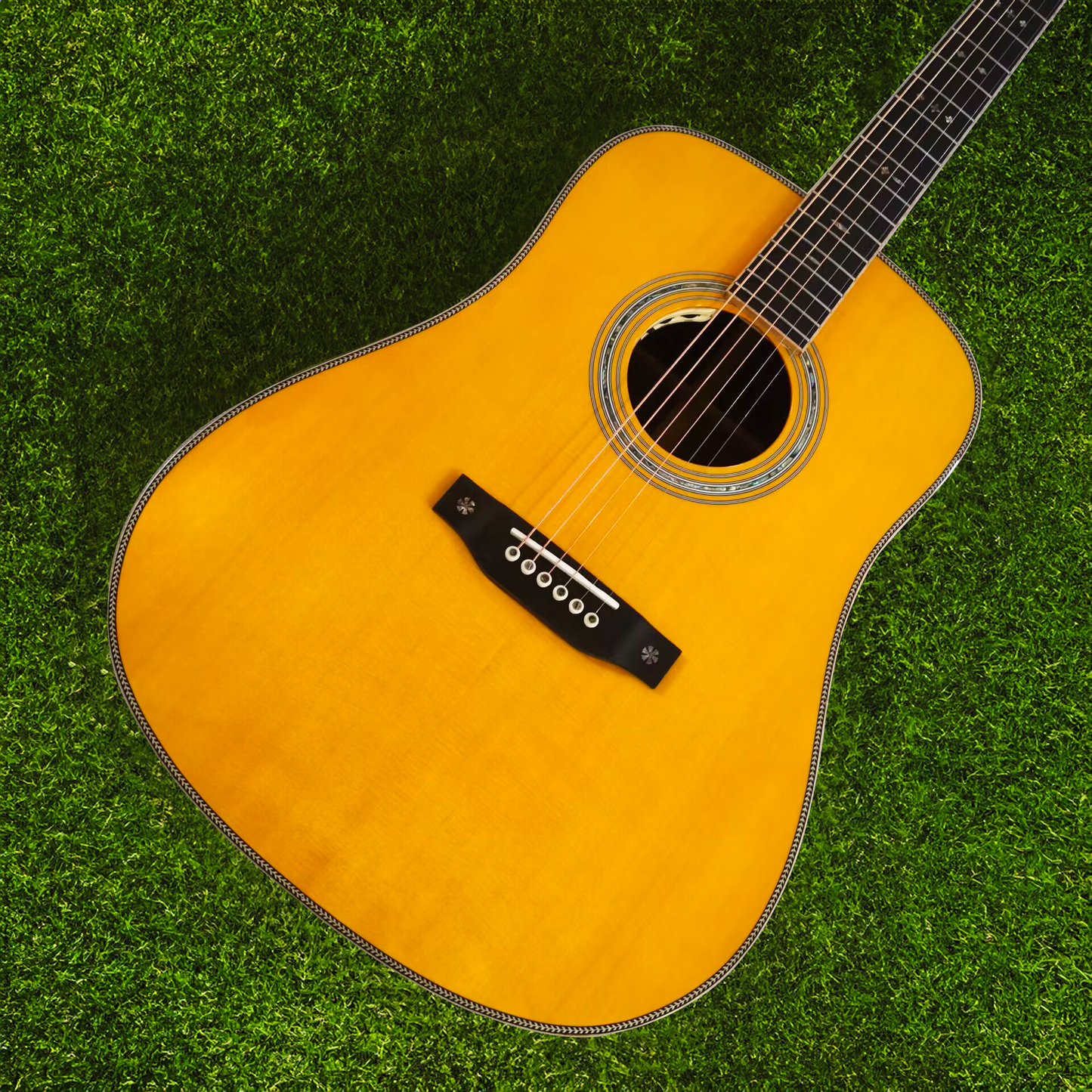 Die Vintage Byron individuell gestaltete D42-Stil Akustikgitarre AAA aus massivem Holz