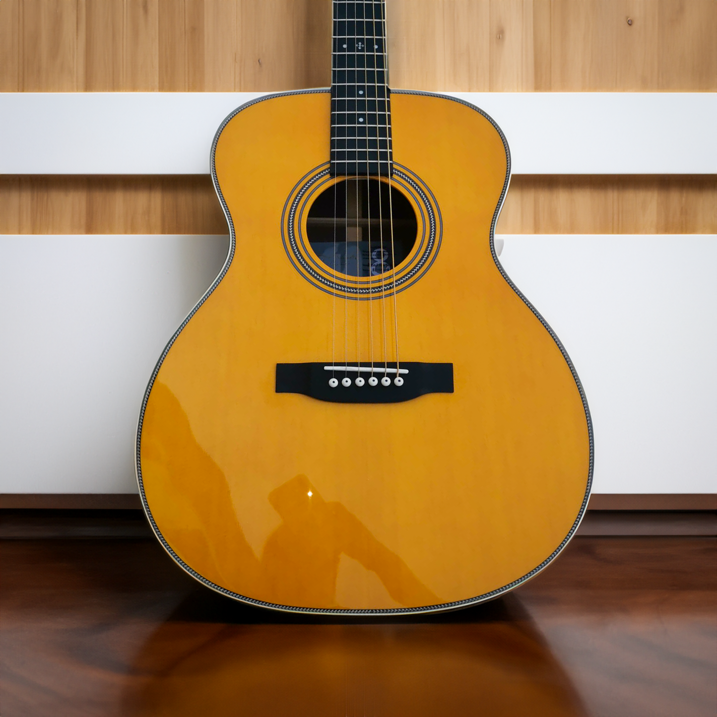Byron BY-OM28-LH Full-Size Left-Handed OM Guitar collaborating with MeesterDavidGitaar