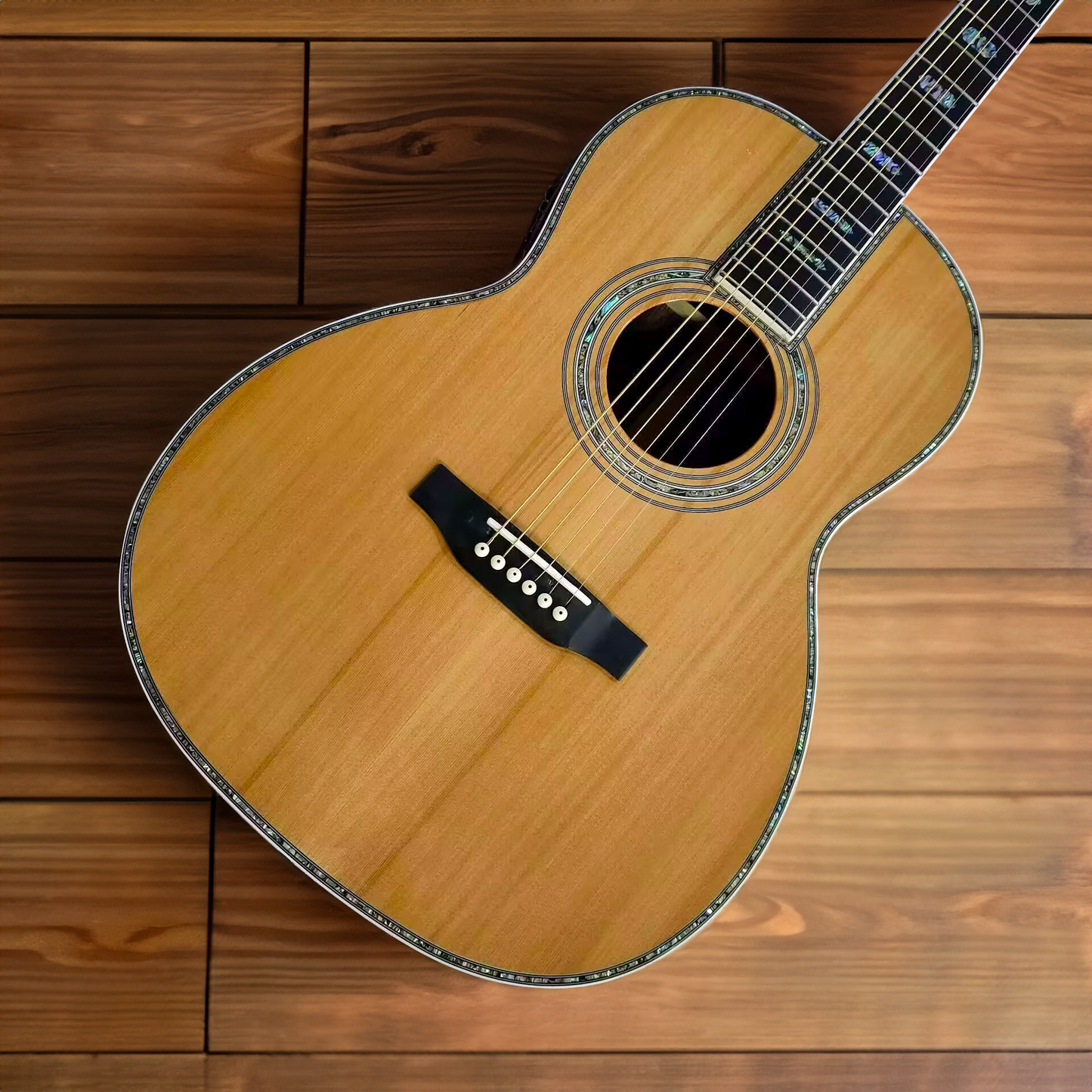 Byron OOO45 Stil Massiv-Zedernholz-Gitarre