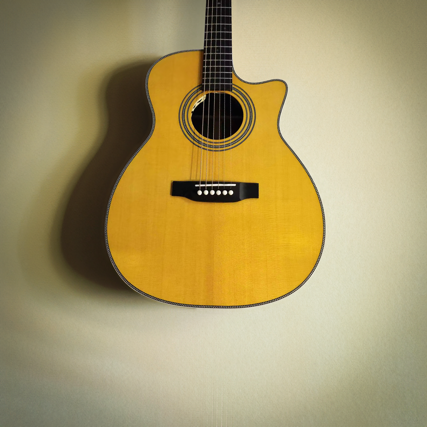 Byron OM Cutaway Gitarre mit AAA Sitka-Fichtendecke Fingerstyle BY-OM28C