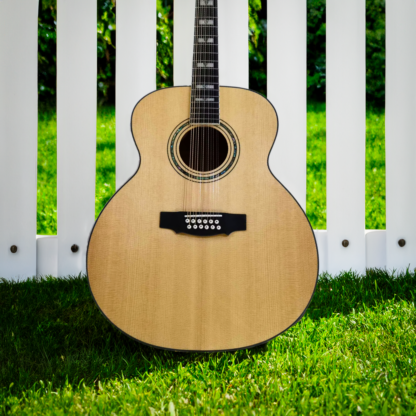 Byron Custom Jumbo 12-String Guitar flame maple wood