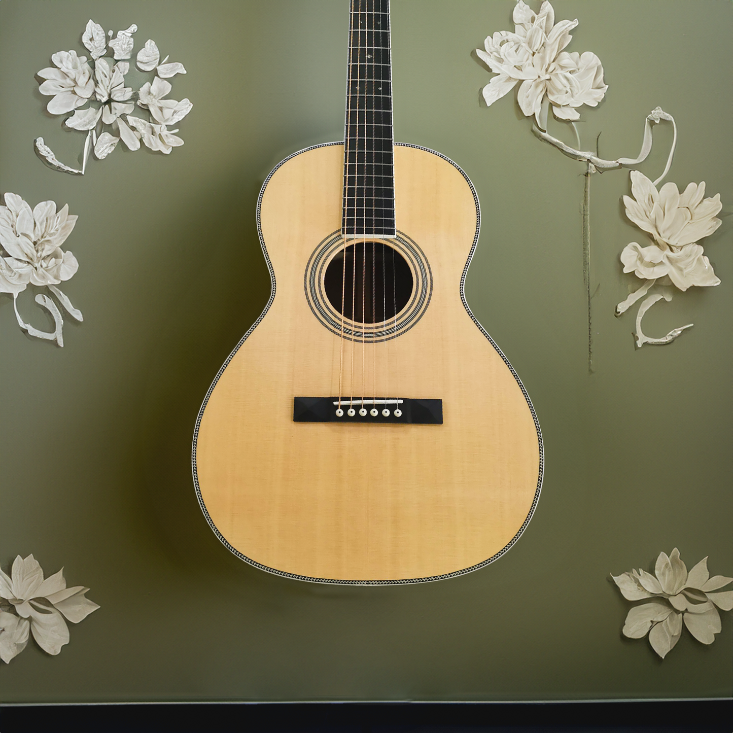 Byron Parlor Guitar with Wide Neck 48mm Natural Gloss