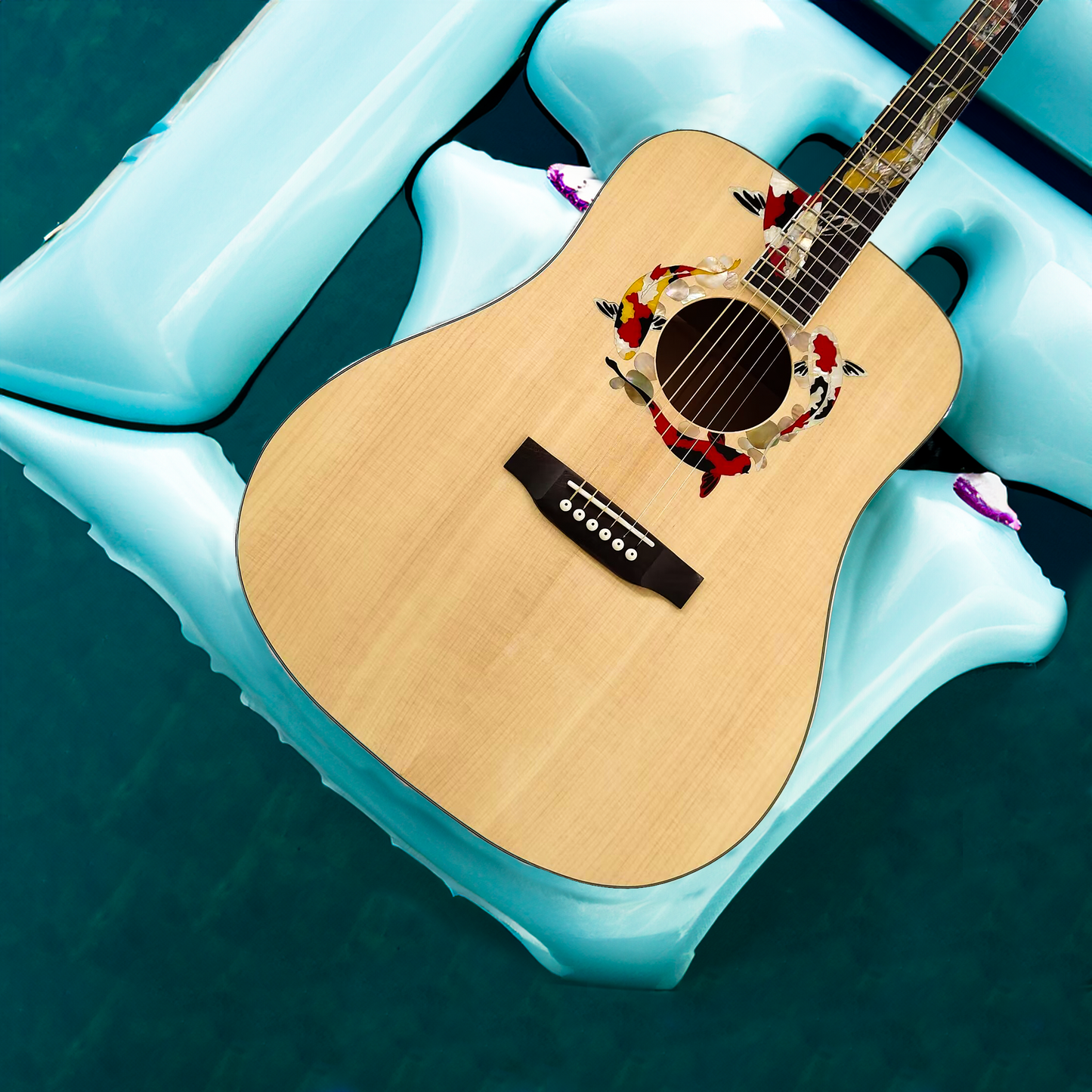 Byron Dreadnought Koi Guitar acoustic electric
