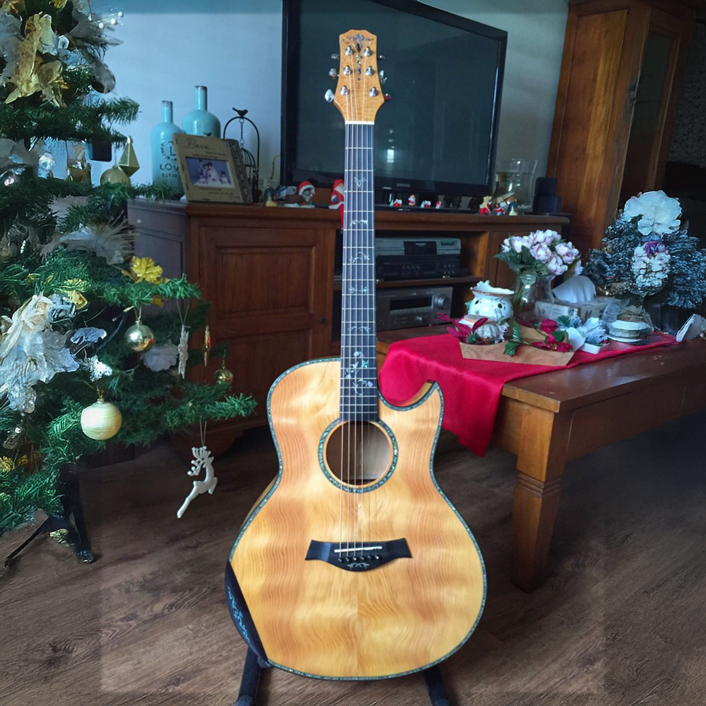 Byron Handmade Single Cutaway Florence Firwood Acoustic Guitar – Exotic Model