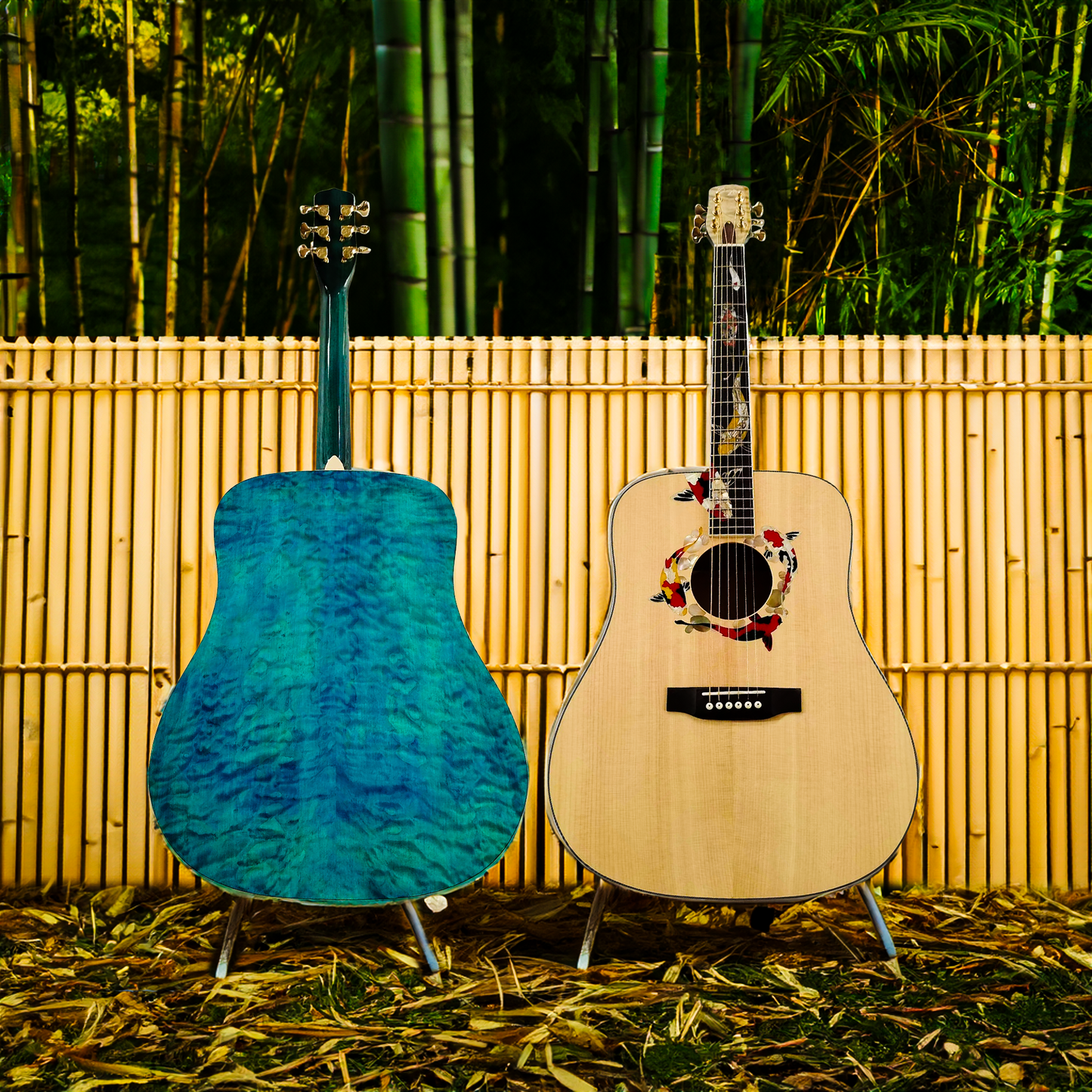 Byron Dreadnought Koi Guitar acoustic electric