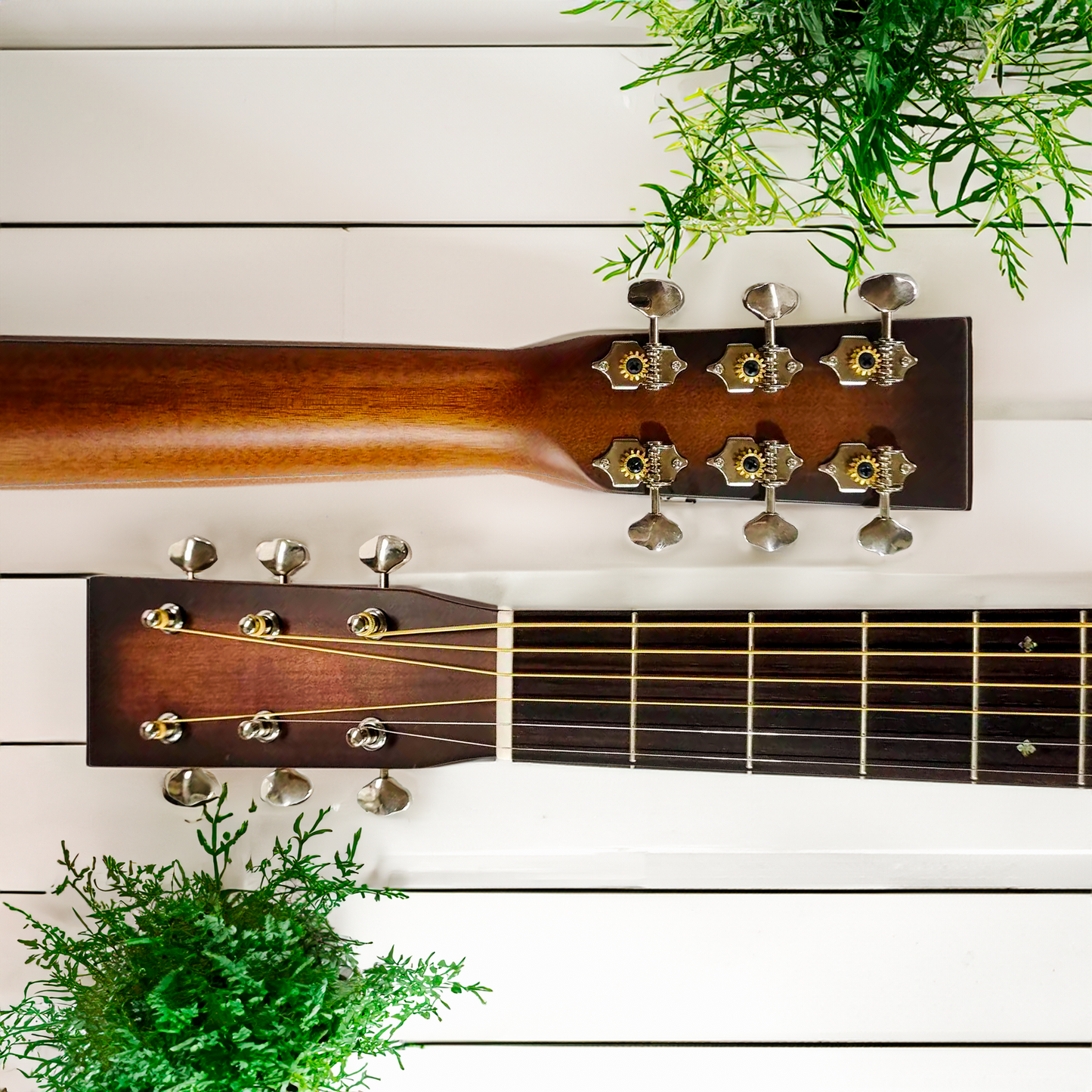 Byron maßgefertigte DSS-15 Stil Akustik-E-Gitarre aus massivem Mahagoni mit Koffer