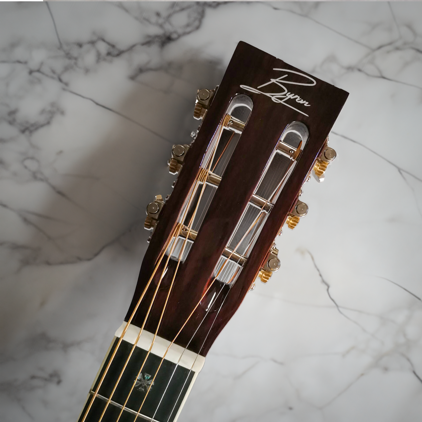 Byron OOO 12-Fret Solid Spruce Guitar 48mm wide neck slot head