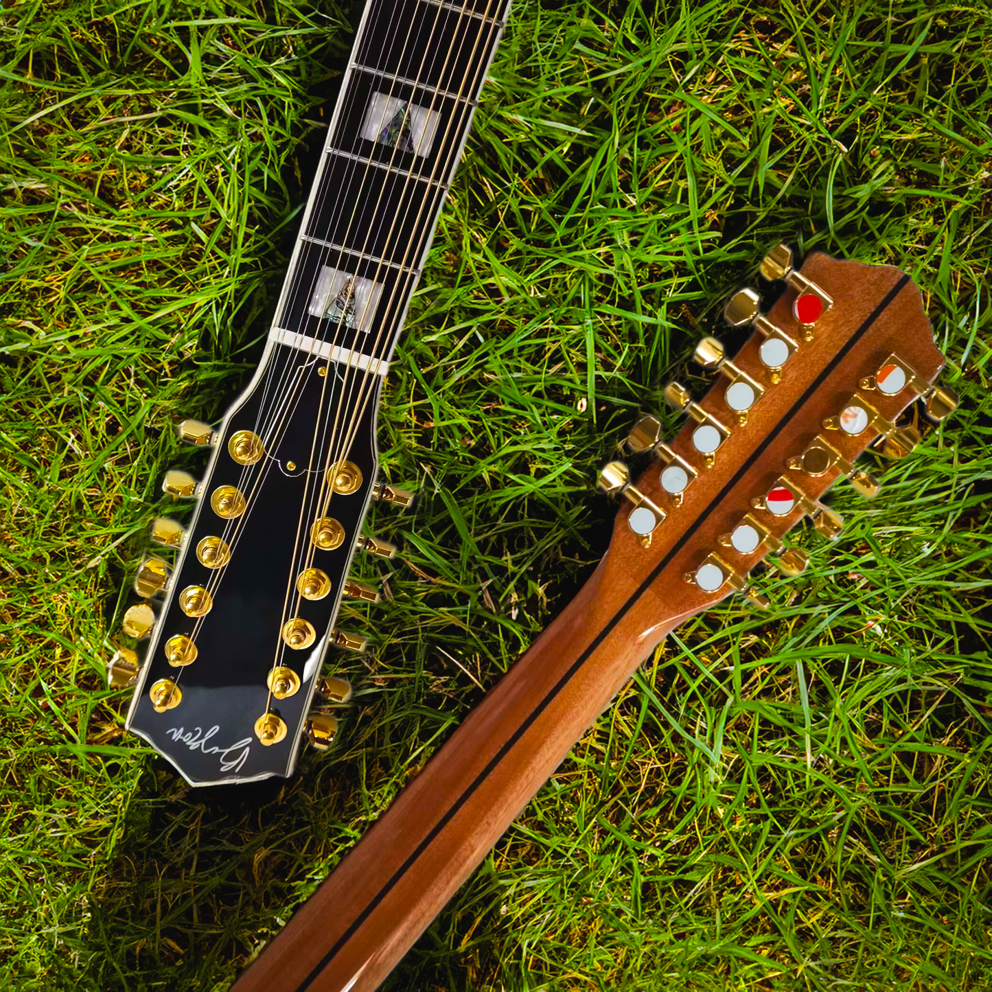 Byron Custom Jumbo 12-String Guitar flame maple wood