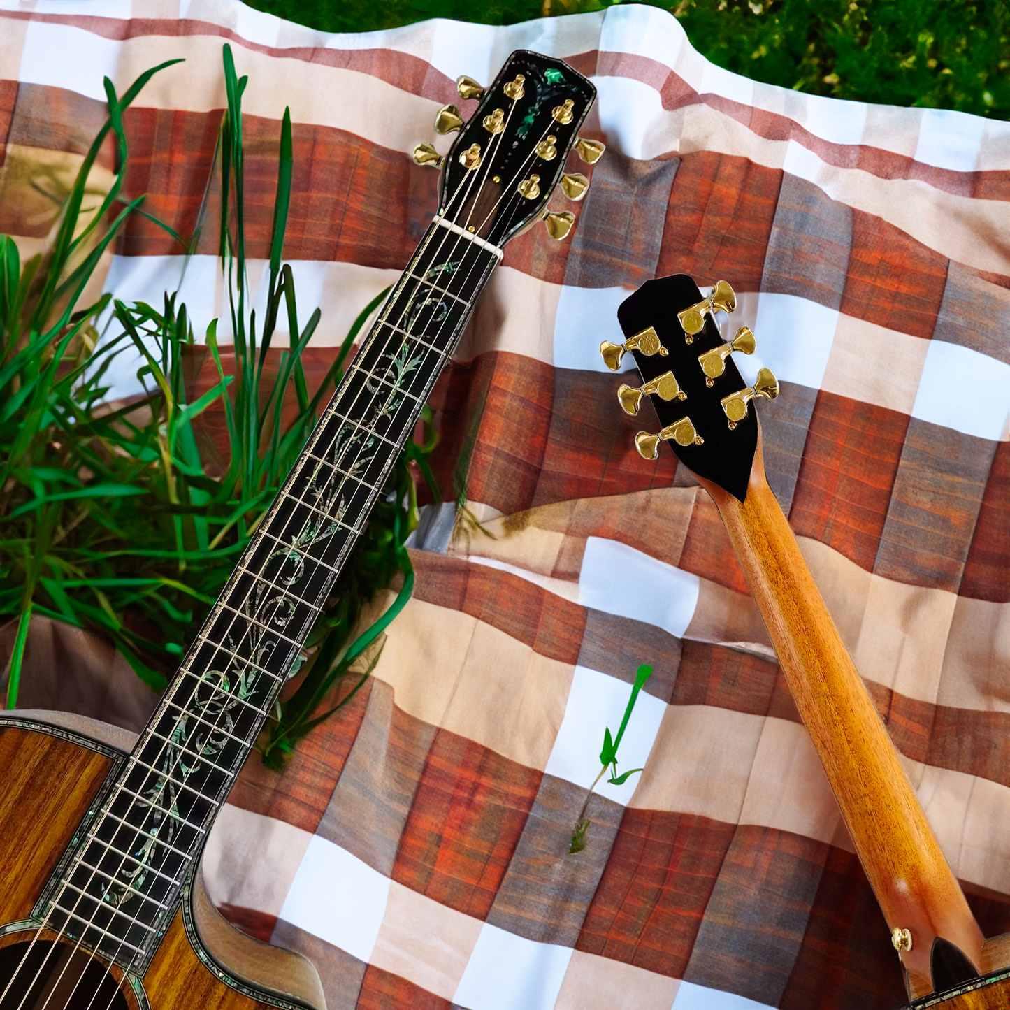 Byron Custom Shop Premium Dünnkorpus Koa Akustik-E-Gitarre