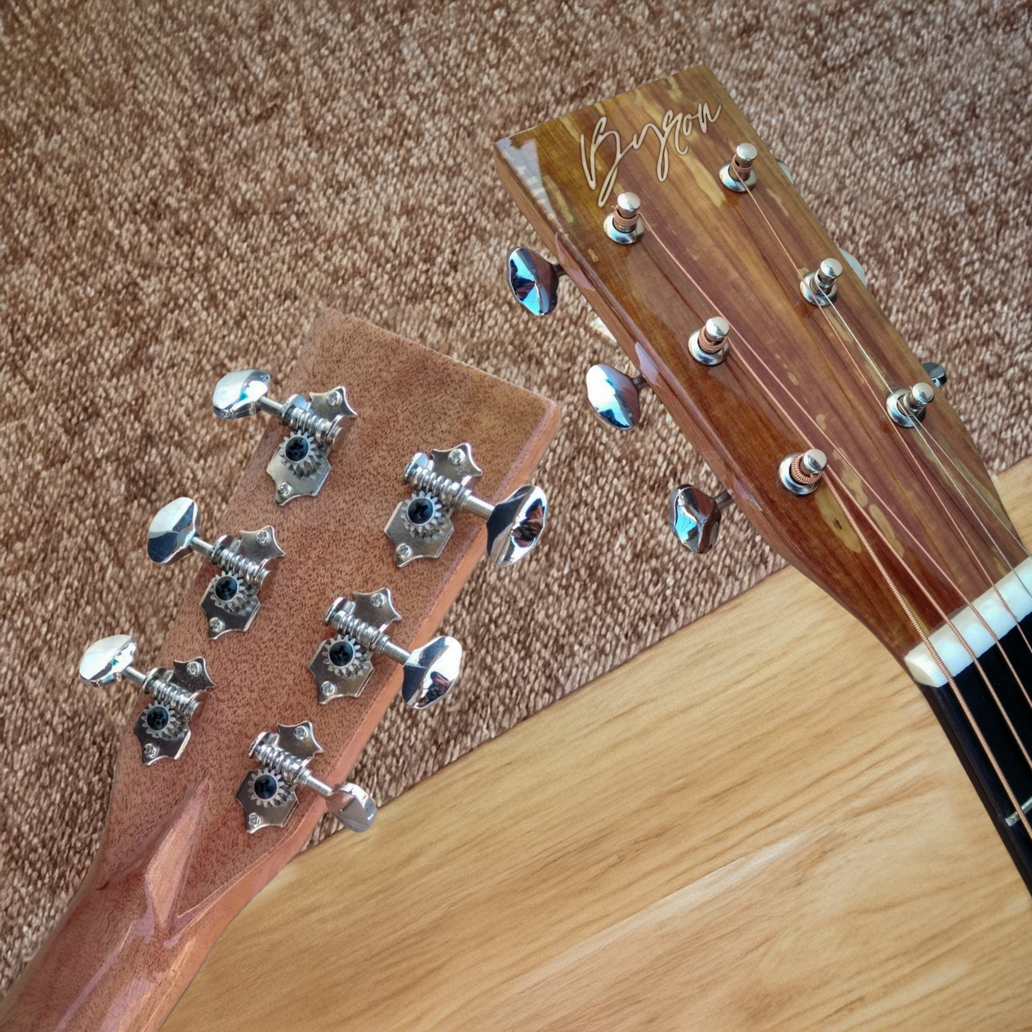 Byron Handmade All-Solid Apple Wood OM Acoustic Guitar – 39"