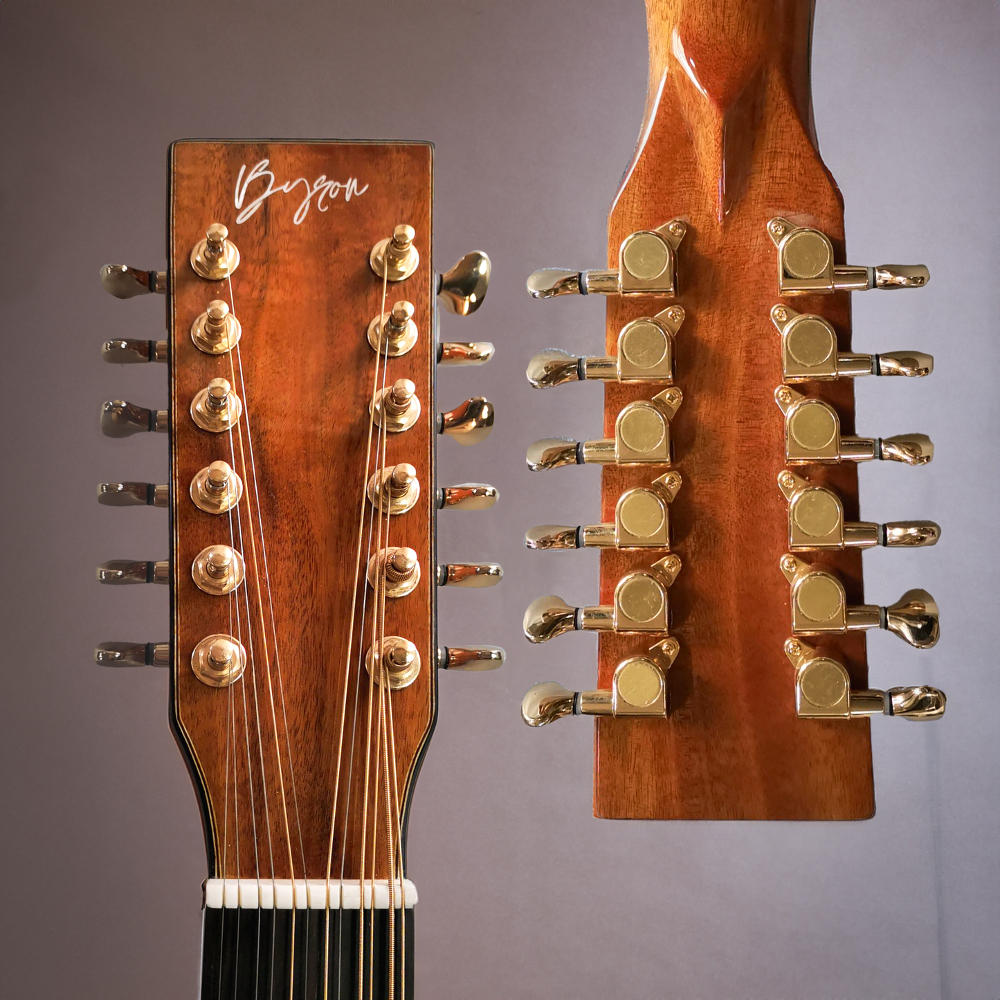 Byron 12-saitige Koa-Gitarre für Linkshänder 12-saitige Linkshänder-Gitarre mit Cutaway