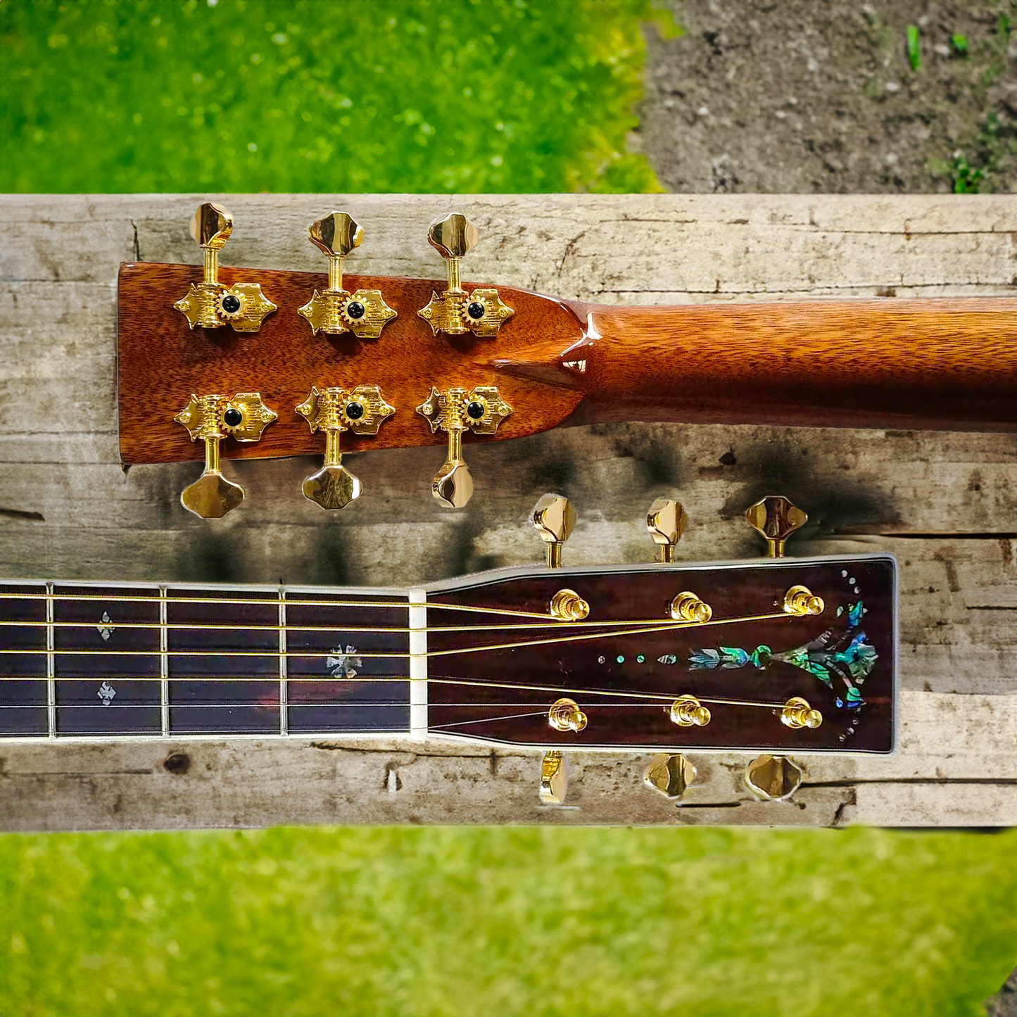000-14 Bünde, Glänzende OM42-Stil Gitarre in Naturholzfarbe