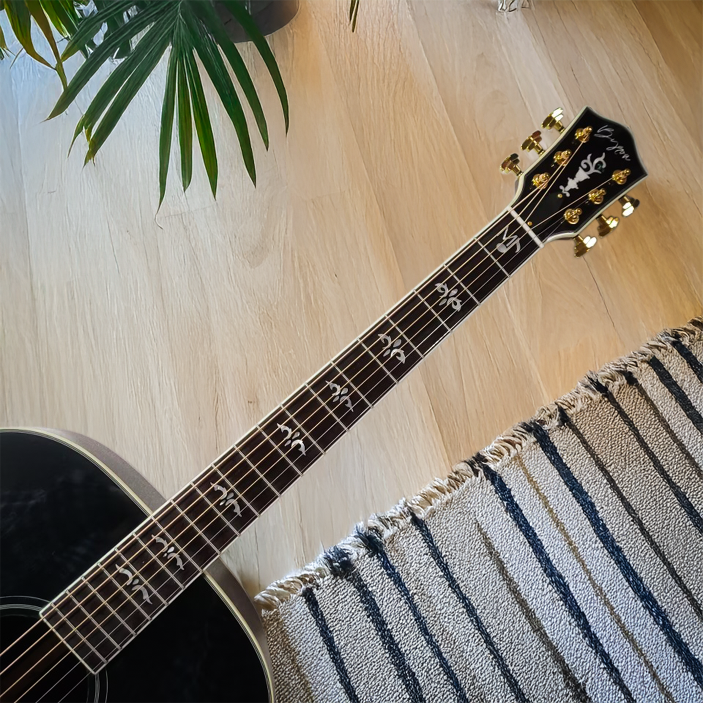 Byron 42" Jumbo Black Beauty MD Custom Guitar All Solid Wood