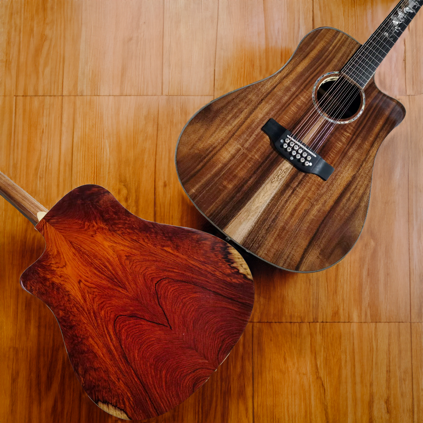 Byron handgefertigte 12-saitige Dreadnought-Gitarre aus Cocobolo