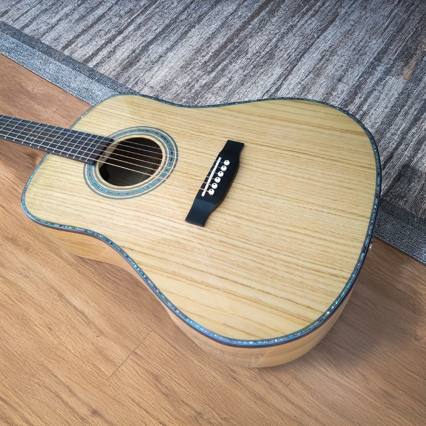 Byron Handmade All-Solid Oak Wood 41" Dreadnought Folk Guitar