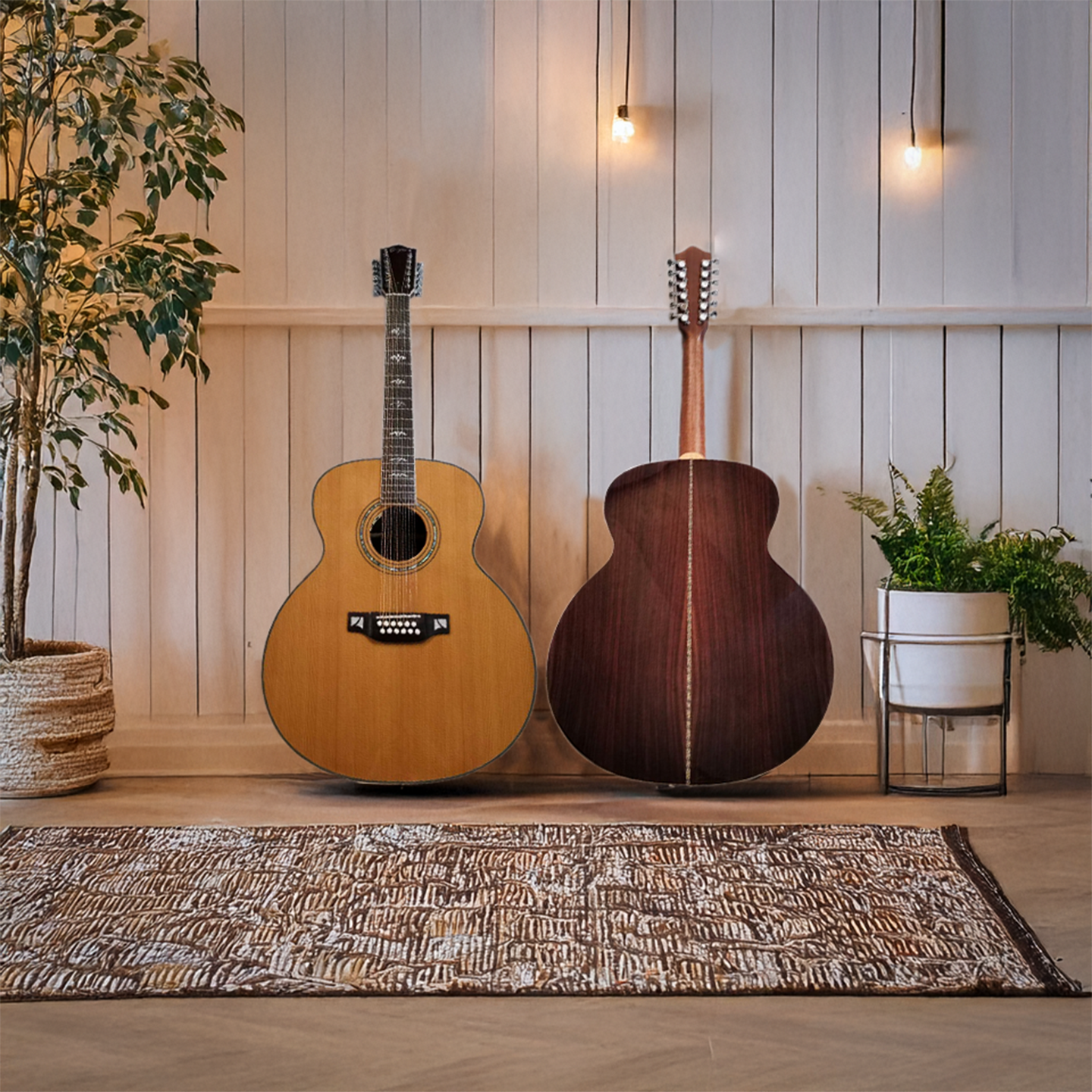 Byron Lead Belly 12-String Super Jumbo 43" Acoustic Electric Guitar