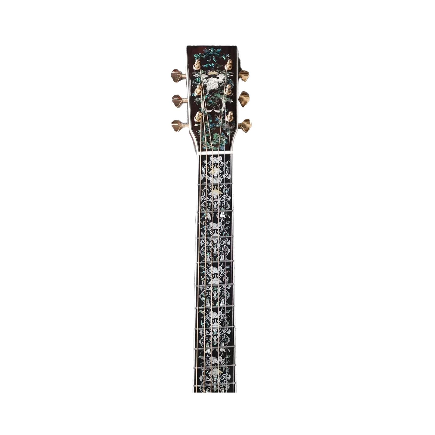 Handgefertigte Dreadnought-Gitarre aus Massivholz, The Antoinette Super Deluxe, komplett mit Abalone, professionelle Akustikgitarre