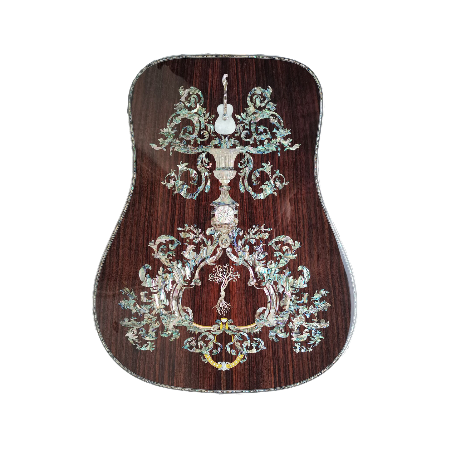 Handgefertigte Dreadnought-Gitarre aus Massivholz, The Antoinette Super Deluxe, komplett mit Abalone, professionelle Akustikgitarre