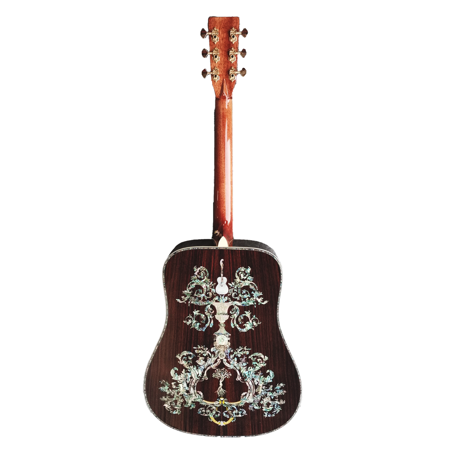 Handgefertigte Dreadnought-Gitarre aus Massivholz, The Antoinette Super Deluxe, komplett mit Abalone, professionelle Akustikgitarre