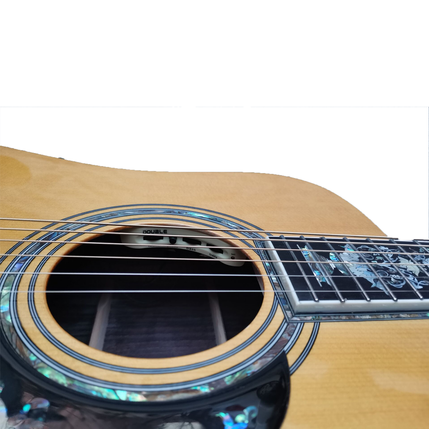 Handgefertigte Dreadnought-Gitarre aus Massivholz, The Antoinette Super Deluxe, komplett mit Abalone, professionelle Akustikgitarre