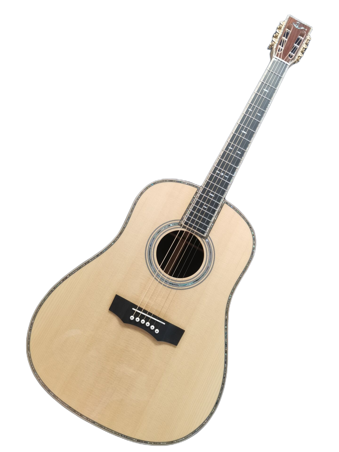 slope-Shoulder-Naturblond-Folk-Gitarre mit Schlitzkopf, handgefertigt – Die klassische Schönheit