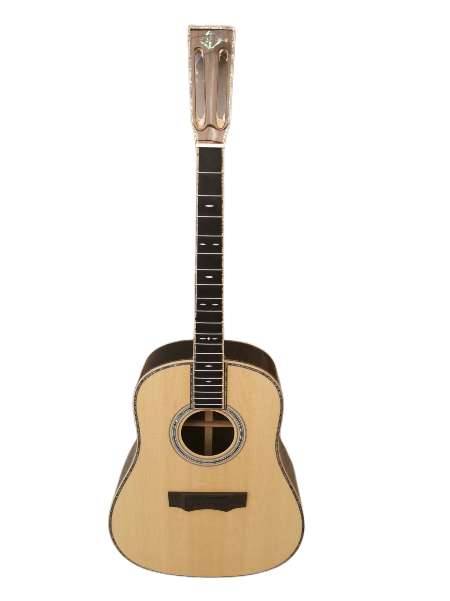 slope-Shoulder-Naturblond-Folk-Gitarre mit Schlitzkopf, handgefertigt – Die klassische Schönheit