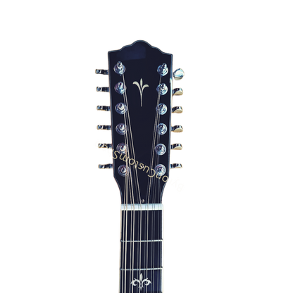 12 Strings The Lead Belly all solid wood acoustic electric guitar Jumbo Guitarra professional with case