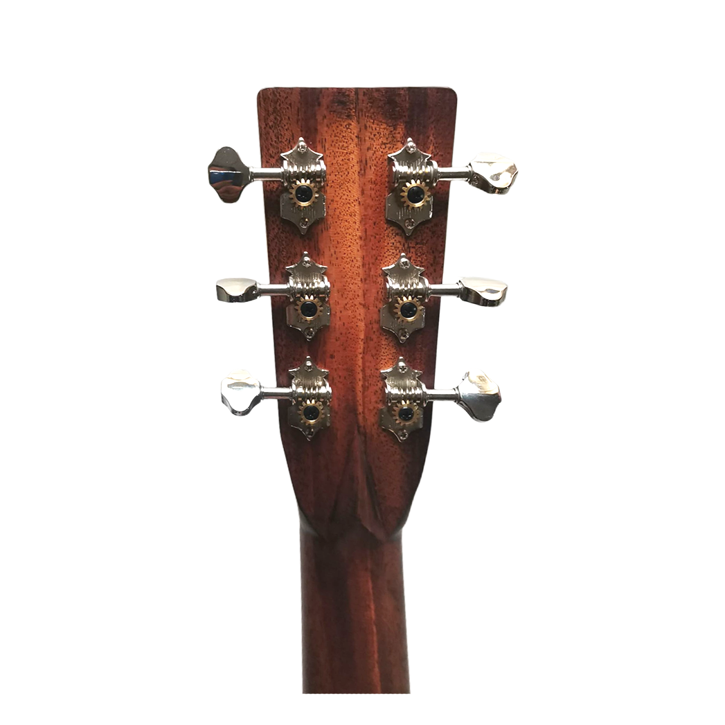 Byron custom made DSS-15 style All solid mahogany slope shoulder acoustic electric guitar with case