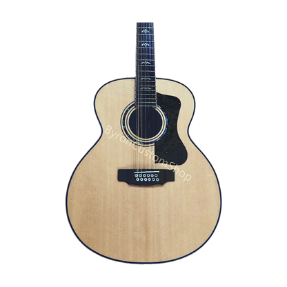 12 Strings The Lead Belly all solid wood acoustic electric guitar Jumbo Guitarra professional with case