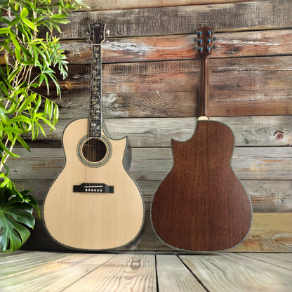 OOO Aurora German Spruce & Walnut Cutaway Acoustic Guitar | Byron Custom Guitars