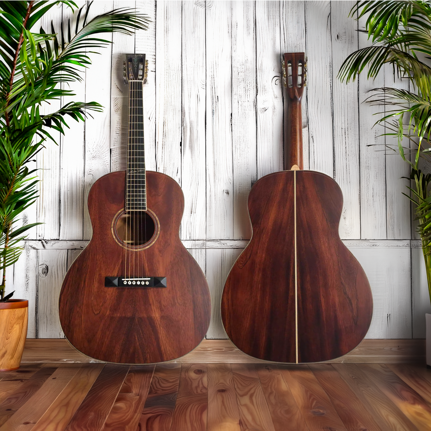 Mahogany 000 12-Fret Short Scale Acoustic-Electric Guitar | Byron Custom Guitars