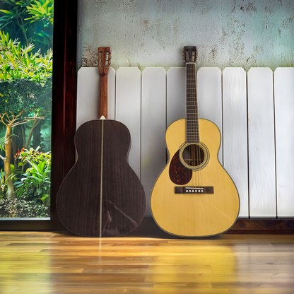 Byron O28VS Left-Handed Spruce & Rosewood Parlor Acoustic-Electric Guitar