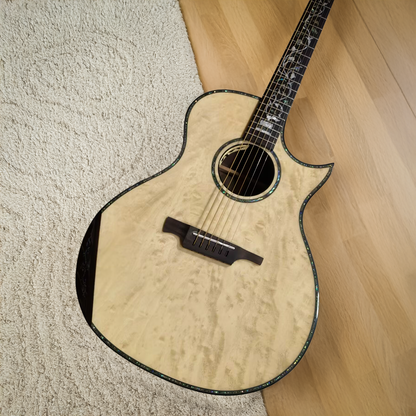 Byron 40" Florence Style All Solid Acoustic Electric Guitar Natural Finish