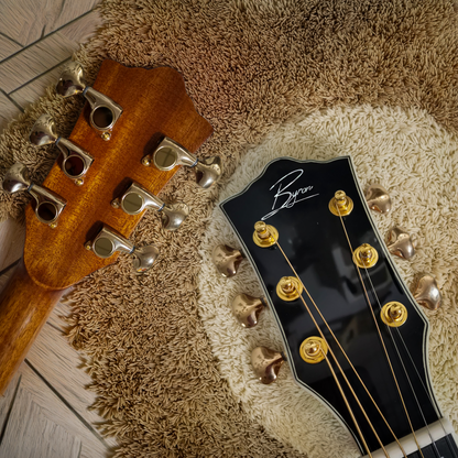 Byron Super Jumbo AAAA Solid Koa Acoustic Guitar