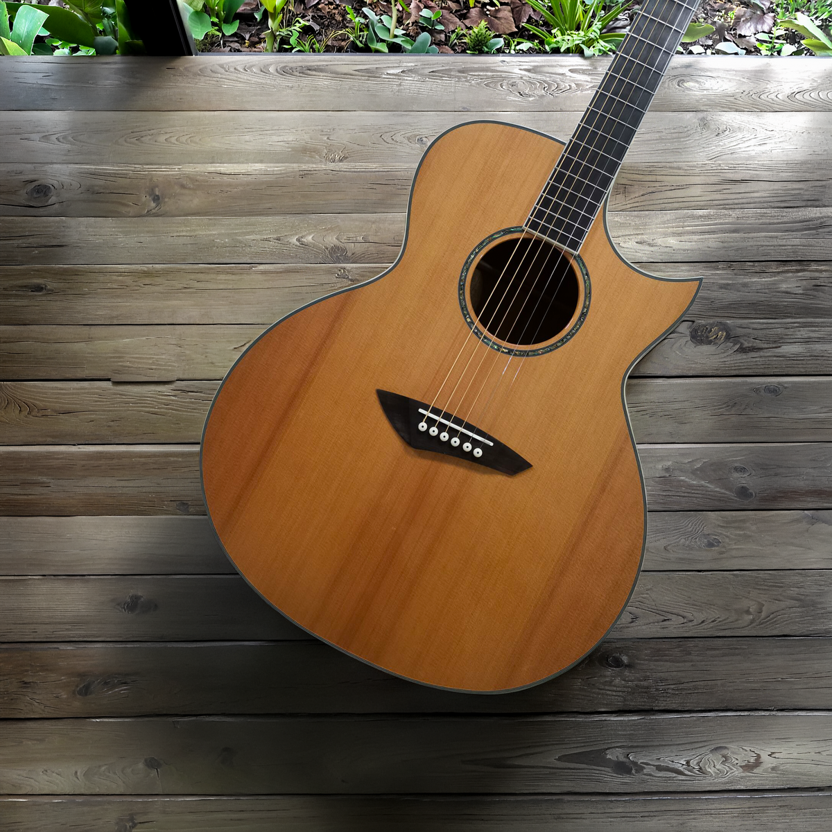 Byron Florence All-Solid Cedar & Mahogany Jumbo Cutaway Acoustic-Electric Guitar